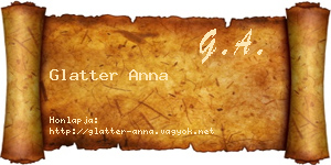 Glatter Anna névjegykártya